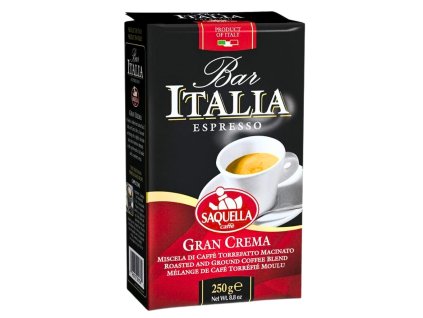 saquella bar italia gran crema ground coffee 250g