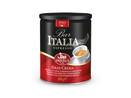Saquella Bar Italia Gran Crema ground coffee can 250g