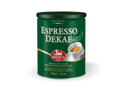 Saquella Espresso Dekaf ground coffee can 250g