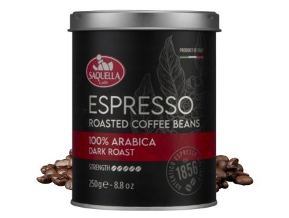 saquella espresso 100 arabica dark roast kava beans can 250g
