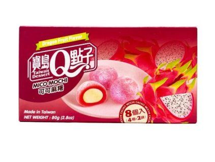 Qmochi Japanese cakes with dragon fruit flavor 80g