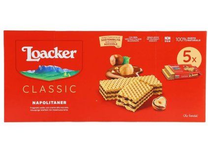 Loacker Classic Napolitaner hazelnut wafers 225g darkest brown