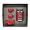 Danesi Duo Plus Set Red Guatemala Ground - Dark Cassette Ground Coffee 250 g + 2 cups and 2 saucers - red