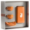 Danesi Duo Plus Set Orange - Dark Cassette Coffee 250 g + 2 cups and 2 saucers - orange