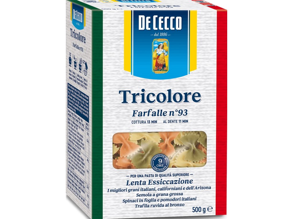 de cecco farfalle tricolor n 93 500g mejor café cz