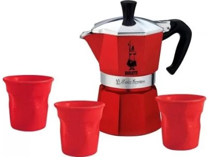Bialetti moca express 3 porciones 3 tazas rojo mejor café cz