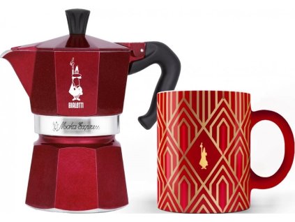 Hervidor Bialetti Glamour Red 3 raciones 1 olla Nejkafé cz