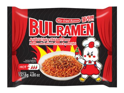 Fideos instantáneos Bulramen con pollo, original, 137 g, Nejkafe (cz)