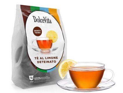 Té Dolce Vita descafeinado con limón y Dolce Gusto, el mejor café italiano de Italfoods.