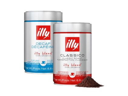 Mezcla de café molido Illy Descafeinado + Illy Espresso 500 g