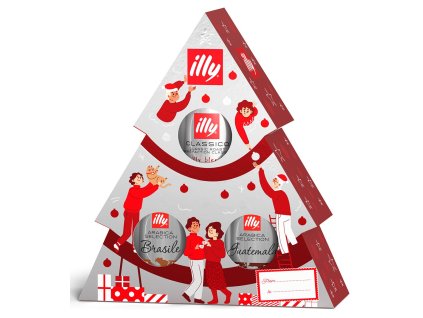 Set de regalo de árbol de Navidad Illy, café molido, 3 x 125 g