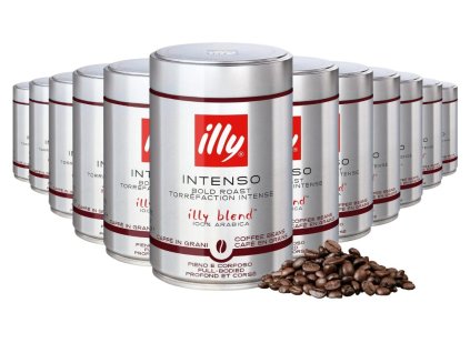 Café oscuro intenso illy en grano 250 g 12 unidades