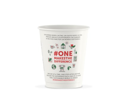 Vaso de papel Illy con tapa para café blanco 236 ml