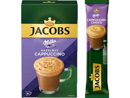 Capuchino de avellana Jacobs Milka 2, 126 g, 8 unidades, el mejor café en cz