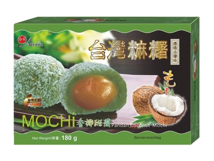 Pasteles Mochi Japoneses AWON de coco con hojas de pandan 180g