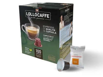 cápsulas de café lollo caffe classico espresso para nespresso 100 piezas