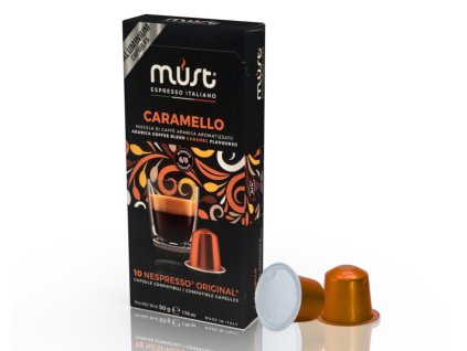 Cápsulas de aluminio Must Caramello para Nespresso (10 unidades, Nejkafé, República Checa)
