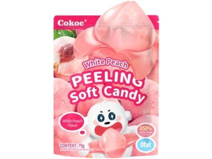 Gomitas rellenas de chocolate con sabor a melocotón blanco, 75 g