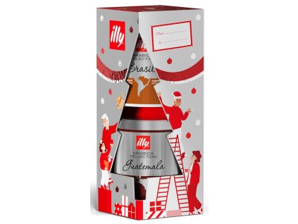 Coffret cadeau Illy sapin de Noël, café moulu 2 x 125 g