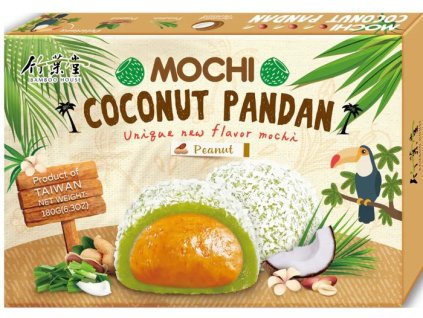 Bamboo House Mochi Noix de Coco Pandan avec Cacahuètes 180g