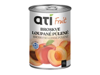 Pêches pelées et coupées en deux ATI Fruit 410 g