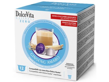 Café au ginseng Dolce Vita sans sucre de canne pour Dolce Gusto, 12 capsules