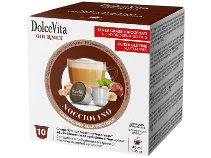 Capsules pour Nespresso Italfoods Dolce Vita CAPPUCCINO au goût de noisette 10 pièces