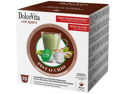 Capsules pour Nespresso Italfoods Dolce Vita CAPPUCCINO à la pistache 10 pcs