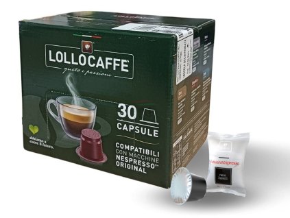 capsules de café lollo caffe nero espresso pour nespresso 30 pièces