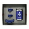 Coffret Danesi Duo Plus Café en grains bleu d'Éthiopie - Cassette de 250 g + 2 tasses et 2 soucoupes - bleu