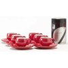Coffret cadeau Danesi La Forma Sprint - Cassette de kava Dark's 250 g + 6 tasses à expresso et 6 soucoupes - rouge