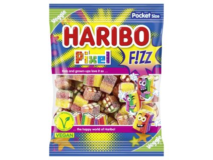 Haribo Pixel Fizz zure gelei met fruitsmaak 80 g