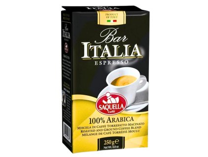 Saquella Bar Italia 100 Arabica gemalen koffie 250g