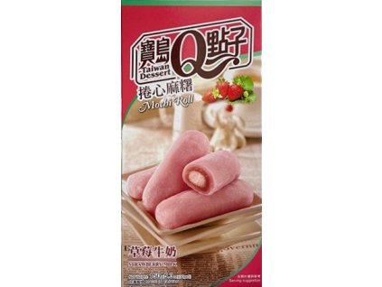 qmochi ryzove rolky strawberry milk 150g nejkafe cz