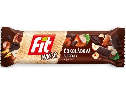 Fit Musli čokoládová s ořechy v polevě 35g