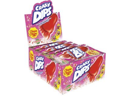 Chupa Chups Crazy Dips Strawberry lízátko 14 g karton 24 ks