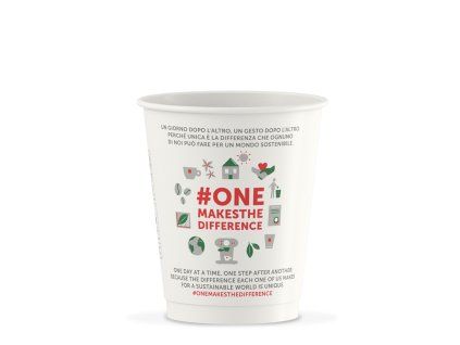 Illy papírový kelímek s víčkem na kávu bílý 236 ml