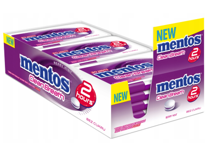 Mentos CleanBreath Berrymint Karton 12 x 21 g