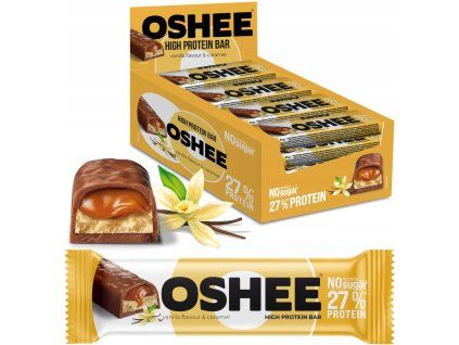 Oshee Proteinová tyčinka vanilka & karamel karton 49 g x 12 ks