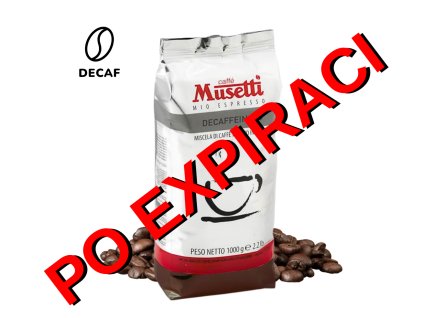 Musetti Decaf bezkofeinová zrnková káva PO EXPIRACI 1kg