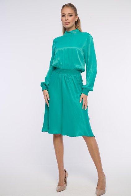 INFINITE 361-598 šaty midi smaragd