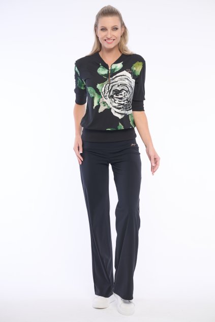 INFINITE 262-789A triko s podkasem černá růže