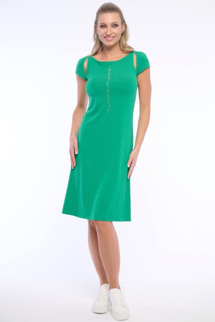 INFINITE 362-623 šaty s průstřihy zelená