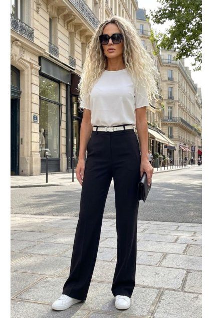 LEDER-PELLICCE - DORA 227 kalhoty volné černé