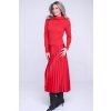 INFINITE 344-511A šaty plisé červené