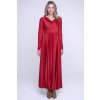 INFINITE 345-518 šaty dlouhé plisé chilli