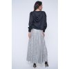 INFINITE 152-657 sukně plisé dlouhá stříbrná