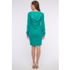 INFINITE 361-589 žebrové mikinové šaty smaragd