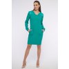 361-589 žebrové mikinové šaty smaragd