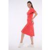 INFINITE 362-602 šaty s náběrem korálový vzor